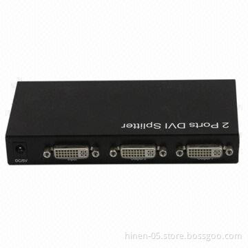2-port DVI Splitter, Supports Highest Video Resolution of 1,080P